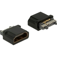 DeLOCK Connector HDMI-A female stekker Zwart