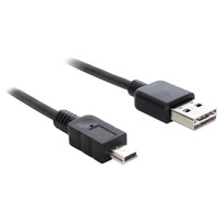 DeLOCK EASY-USB-A 2.0 male > mini USB-B 2.0 male kabel Zwart, 1 meter