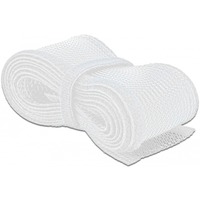 DeLOCK Gevlochten sleeve met klittenband slang Wit, 2m x Ø 19 mm