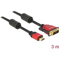 DeLOCK High Speed HDMI - HDMI A male > DVI male adapter Zwart, 3 meter