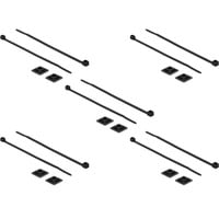 DeLOCK Kabelbinderbevestiging 20 x 20 mm met kabelbinders Zwart, 10 stuks, L 200 x B 2,5 mm