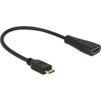 DeLOCK Mini HDMI C > HDMI A adapter Zwart, 0,23 meter