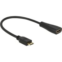 DeLOCK Mini-HDMI-C naar HDMI-A adapter Zwart, 0,23 meter