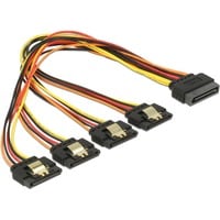 DeLOCK SATA 15 pin power > SATA 15 pin power 4x kabel Zwart/rood, 0,3 meter