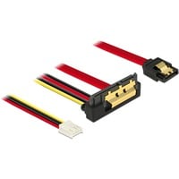 DeLOCK SATA 7 pin + Floppy 4 pin power female > SATA 22 pin adapter Zwart/rood, 85235, 0,3 meter