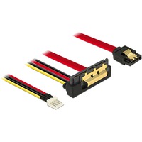 DeLOCK SATA 7 pin + Floppy 4 pin power male > SATA 22 pin adapter Zwart/rood, 85233, 0,3 meter