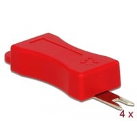 DeLOCK Tool voor RJ45 Secure Clip gereedschapsset Rood, 4 stuks