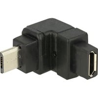 DeLOCK USB 2.0 Micro-B male > USB 2.0 Micro-B female adapter Zwart