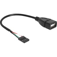 DeLOCK USB 2.0 interne header naar USB-A 2.0 (female) adapter Zwart, 20 centimeter