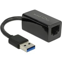 DeLOCK USB-A 3.2 Gen 1 naar RJ-45 Gigabit LAN adapter Zwart, 10/100/1000 Mbps