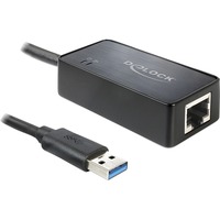 DeLOCK USB-A 3.2 Gen 1 naar RJ-45 Gigabit LAN netwerkadapter Zwart