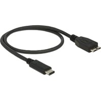 DeLOCK USB-C 3.2 Gen 2 naar micro-USB-B 3.2 Gen 2 kabel Zwart, 0,5 meter