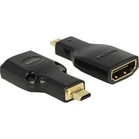 DeLOCK micro-HDMI-D male naar HDMI-A female adapter Zwart
