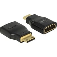 DeLOCK mini HDMI C male naar HDMI A female adapter Zwart