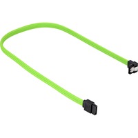 Sharkoon Sata III 90° sleeve kabel Groen, 0,3 meter