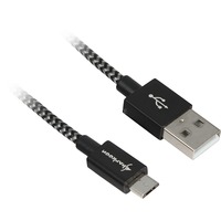 Sharkoon USB 2.0 kabel, USB-A > micro-USB B Zwart/grijs, 0,5 meter