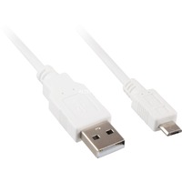 Sharkoon USB-A 2.0 > Micro USB-B kabel Wit, 1 meter