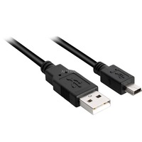 Sharkoon USB-A 2.0 > Mini USB-B kabel Zwart, 3 meter, Dubbele afscherming