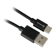 Sharkoon USB-A 2.0 - USB-C kabel Zwart, 2 meter