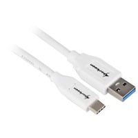 Sharkoon USB-A 3.2 Gen 2 naar USB-C kabel Wit, 0,5 meter	