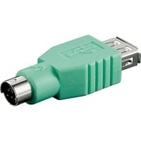 goobay PS/2 (male) naar USB-A 2.0 (female) adapter Groen