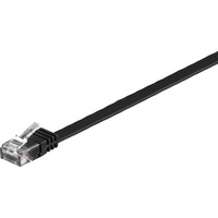 goobay Patchkabel RJ-45 U/UTP met Cat.6 Zwart, 1 meter, Platte kabel