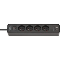 Brennenstuhl Ecolor 4-voudige stekkerdoos met USB stekkerdoos Zwart
