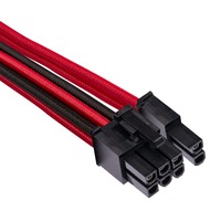 Corsair Premium Individually Sleeved PCIe Type 4 Gen 4 splitterkabel Rood/zwart, 2 stuks