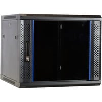 DSI 9U wandkast met glazen deur - DS6609 server rack Zwart, 600 x 600 x 500mm