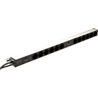 Digitus PDU 12x beschermcontact met overlastbeveiliging 19" 1HE Zwart/aluminium