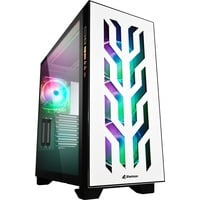Sharkoon Elite Shark CA300T big tower behuizing Wit | 2x USB-A | 1x USB-C | RGB | Tempered Glass