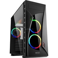 Sharkoon NIGHT SHARK RGB midi tower behuizing Zwart | 4x USB-A | RGB | Window