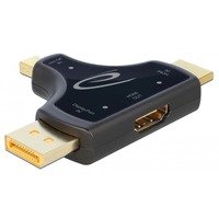 DeLOCK 3 in 1 Monitoradapter HDMI/DP/mDP > HDMI antraciet