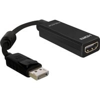 DeLOCK DisplayPort > HDMI adapter Zwart, 0,125 meter, Passief, Lite retail