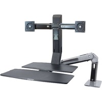 Ergotron WorkFit-A, dubbele monitorarm met werkplaats