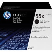 HP 55X high-capacity zwarte LaserJet toner (CE255XD) - 2-pack