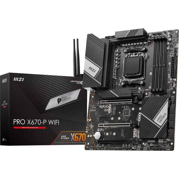 MSI PRO X670P WIFI, socket AM5 moederbord RAID, GbLAN, WLAN, BT