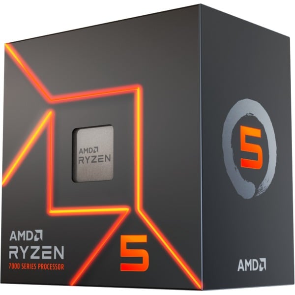 Ryzen 5 7600, 3,8 GHz (5,1 GHz Turbo Boost) socket AM5 processor boxed product photo; exact retailer MPN 100-100001015BOX
