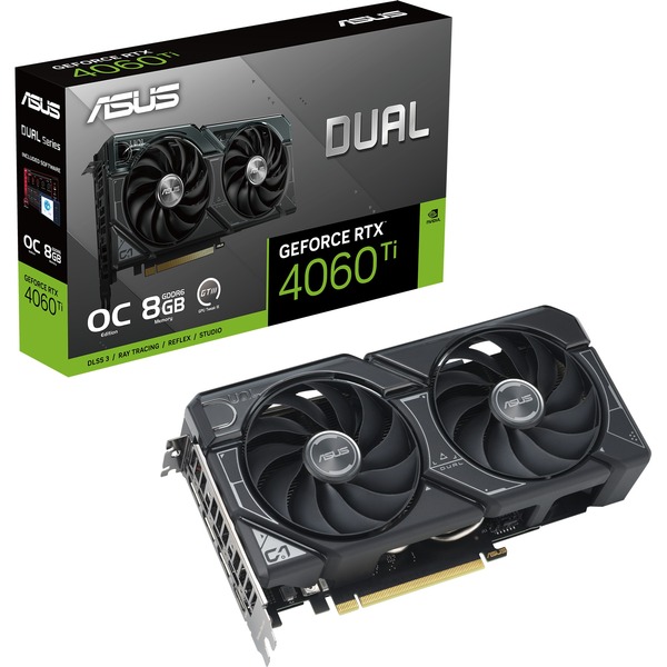 GeForce RTX 4060 Ti DUAL OC White 8GB Semi-Fanless Graphics Card