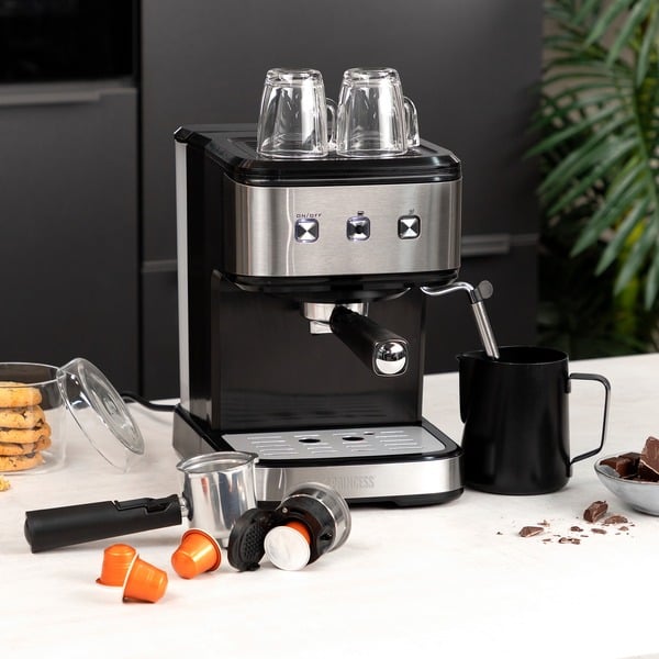 Espresso Capsule Machine espressomachine Roestvrij staal/zwart