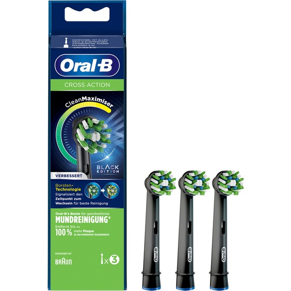 Herformuleren Rondlopen speelgoed Oral-B Oral-B CrossAction CleanMaximiser opzetborstel Zwart, 3 stuks