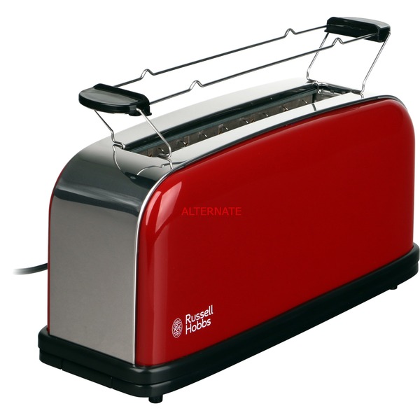 Ontbering tennis constant Russell Hobbs Colours Plus+ Flame Red Long Slot Broodrooster 21391-56  Rood/roestvrij staal