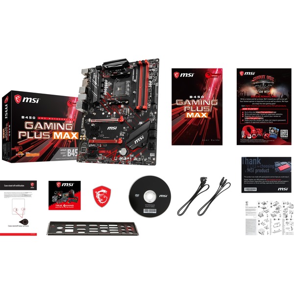 MSI B450 GAMING PLUS MAX, socket AM4 moederbord RAID, GbLAN, Sound, ATX