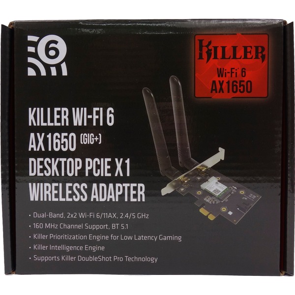 Rivet networks killer wi fi 6 ax1650 wlan adapter zwart bluetooth 5 1