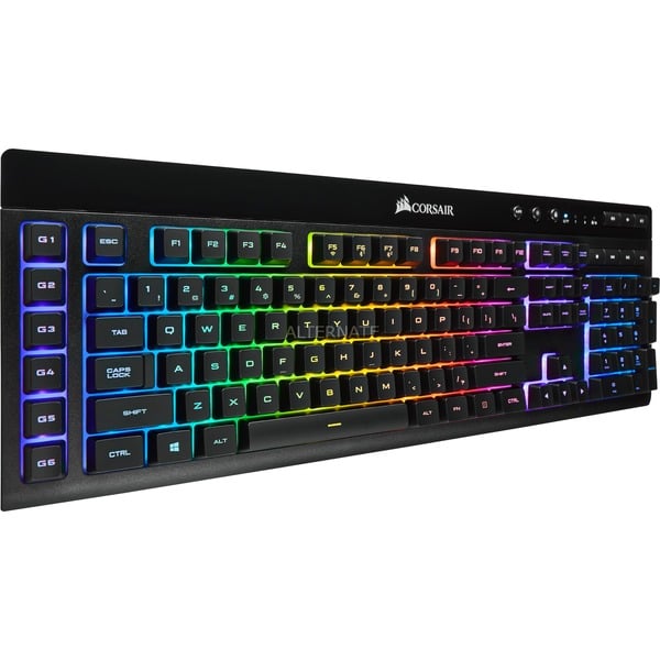 Corsair K57 RGB WIRELESS Gaming Keyboard Zwart, US layout, Rubberdome