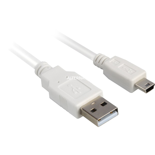 Sharkoon USB 2.0 Kabel, USB-A USB-B Wit, Dubbele afscherming, 1 meter