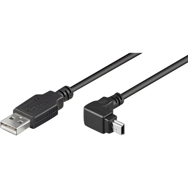 Analytisch Overredend vloeistof goobay USB -> Mini USB kabel Zwart, 90º hoek