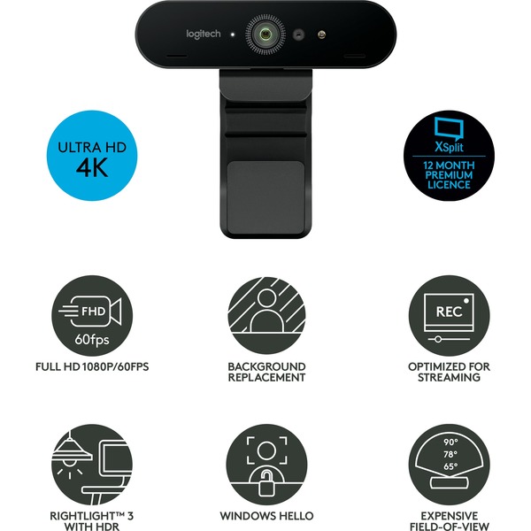 Logitech BRIO STREAM webcam Zwart