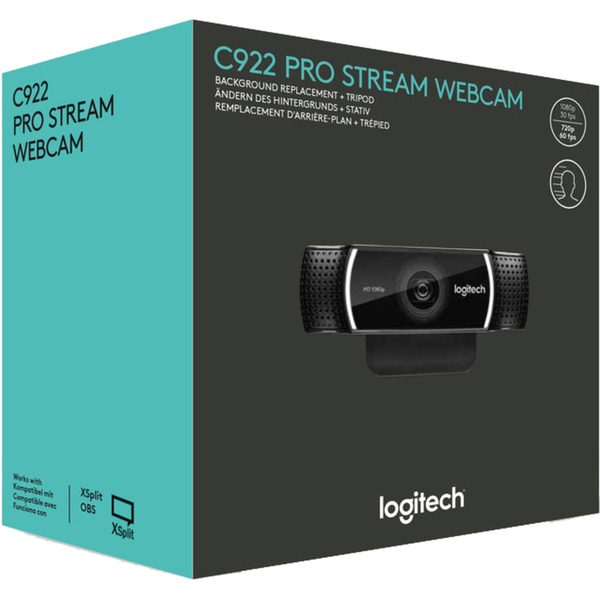 Logitech C922 Pro Stream Webcam Zwart