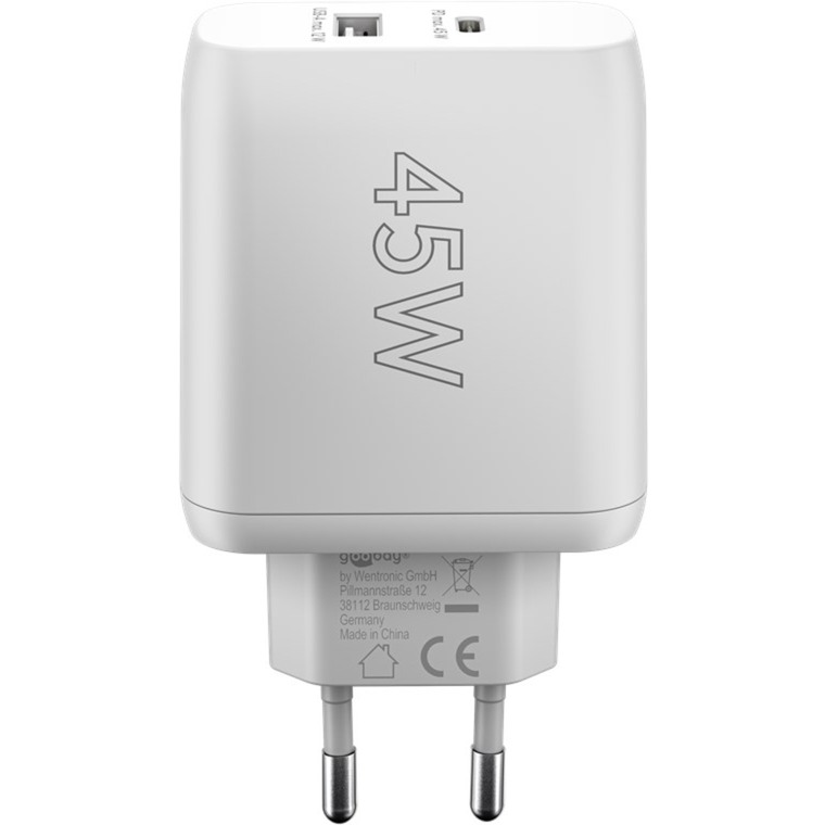 goobay USB-C PD Dual Fast Charger (45 W) Wit